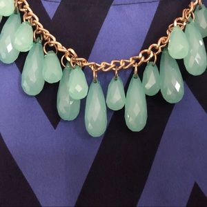 Turquoise blue beaded chunky necklace